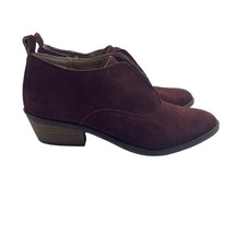 Lucky Brand Fimberly Ankle Booties Suede Leather Red Womens Size 8.5 - £35.02 GBP