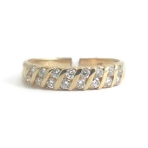 Authenticity Guarantee 
Diamond Slant Gemlock-Set Statement Band Ring 14K Yel... - £635.48 GBP