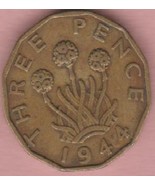 Free Grab 1944 British UK Great Britain England Three Pence coin Age 80 ... - £0.00 GBP