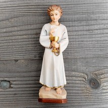 Angel of Portugal Wooden Statue, Life size Saint Sacred Religious Statues - $33.76