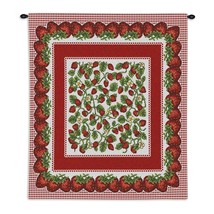 26x34 STRAWBERRY FESTIVAL Fruit Tapestry Wall Hanging - £64.34 GBP