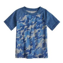 Boys Shirt Short Sleeves Jumping Beans Blue Camouflage Crew Tee-sz 4 - £5.53 GBP