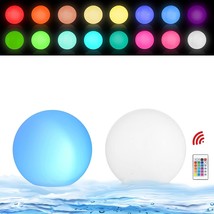 White Pool Beach Ball For Adults, Light Up Floating And Inflatable Pool Ball Wit - £29.23 GBP