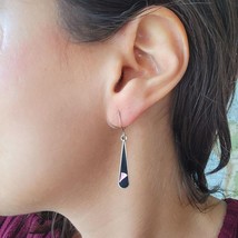 Vintage Silver Alpaca Mexican Abalone Drop Earrings - $24.99