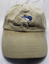 Panama City Beach Beige Marlin Fish Embroidered Strap Back Baseball Hat Cap - £7.75 GBP