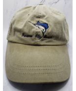 Panama City Beach Beige Marlin Fish Embroidered Strap Back Baseball Hat Cap - £7.44 GBP