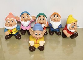 Vintage W. Disney Prod. Snow White 6 Dwarfs 8” vinyl squeak figures - Ra... - $17.81