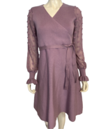 Chic Wish Lavender Long Sleeve V Neck Sweater Dress Size M - $51.60 CAD