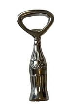 1990&#39;s Coke Bottle Opener 4&quot; Solid Metal Old Bottle Shape Silver - $8.29