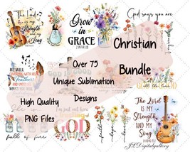 Christian Sublimation PNG 75 Unique Bundle, Bible Verse Bundle - £1.96 GBP