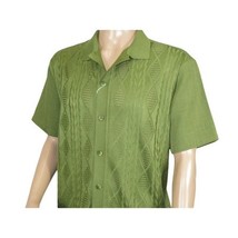 Men Silversilk 2pc walking leisure Matching Suit Italian woven knits 51016 Green image 6