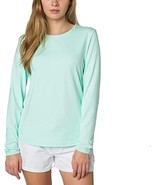 Hang Ten Womens Long Sleeve Rashguard with UPF 50+ - AQUA - XL - $10.85 CAD