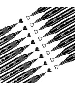 Black Acrylic Paint Pens 8 Pack Brush Tip and Fine Tip Dual Tip Black Pa... - £22.83 GBP