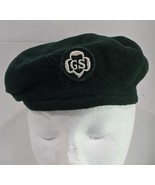 Vintage Girl Scouts Dark Green Wool Beret Hat with Patch for Refurbish #2 - €16,43 EUR