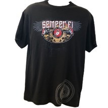 Semper Fi United States Marine Corps Black Graphic T-Shirt Men&#39;s Unisex ... - $21.76