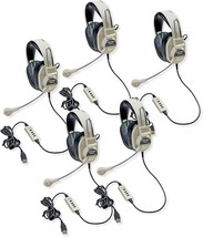 Califone 3066-USB Deluxe Multimedia Stereo Headset with USB Plug (Pack of 5) - £194.86 GBP