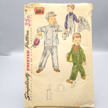 Vintage Sewing PATTERN Simplicity 4453, Boys 1950s Overall and Jacket and Cap - £30.84 GBP
