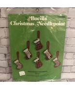 VTG 90s Bucilla Christmas Needlepoint Ornaments Set of 6 Stockings Kit 6... - $27.35 CAD