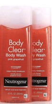 2 Bottles Neutrogena 8.5 Oz Body Clear Pink Grapefruit Body Wash Exp 3/23