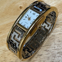 Unbranded Quartz Watch Women Dual Tone Rectangle Cuff Bangle New Battery - $14.24