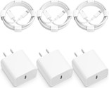 Iphone Charger Fast Chargingmfi Certified 3 Pack 20W Pd Usb C Wall Charg... - £20.84 GBP