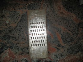 ANTIQUE ALL IN ONE Pat Pend Tin Shredder Grater Slicer  11&quot; x 4.5&quot; - $18.47