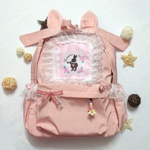 Embroidery BackpaFor Teenage Girls Japanese Soft Girl BackpaLolita Cute Cat Back - £58.43 GBP