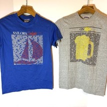VTG Single Stitch 80’s Tshirts Beer Slang Sail Boat Small On Tap Lot Of 2 - $27.09 CAD