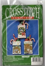 Bernat Christmas Cross Stitch Kit Spirit of Gift Bag Craft Kit Candy Bags  - £17.65 GBP