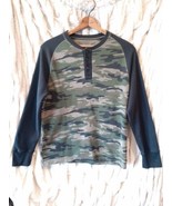 Camouflage Thermal Henley Sleeves Size L Cotton Blend Pullover  - $14.89 CAD