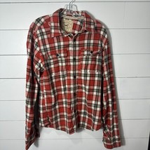 Abercrombie and Fitch Hollister Men’s Red Plaid Flannel Button Up Shirt ... - £19.46 GBP