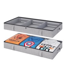 Hard Under Bed Storage, 2 Pack Under Bed Storage Containers With Dividers, Firm  - $64.99