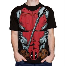 Deadpool Suit-Up Men&#39;s Costume T-Shirt Black - £15.17 GBP