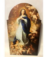 Immaculate Conception  12&quot; Arched Wood Plaque, New - £18.99 GBP