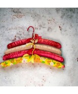 Satin Padded Hangers - Set of 4 - Hot Pink, Yellow Floral, Red White Pol... - $228.91 MXN