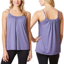 32 Degrees Women&#39;s Purple Heather Built-In Bra Activewear Camisole Size XL - $29.69