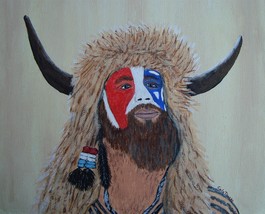 Painting Shaman Original Signed Art Q Capital Building DC Painting Carla... - $71.76