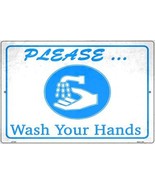 Please Wash Your Hands Novelty Metal Large Parking Sign - £19.94 GBP