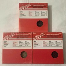 Milwaukee 7” Premium Non-Woven Abrasive Disc Set Very Fine, Med &amp; Coarse New - £50.72 GBP