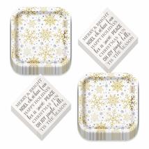 Live It Up! Party Supplies Metallic Silver &amp; Gold Winter Snowflake Christmas Hol - £11.45 GBP