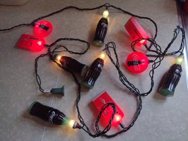 Vtg Coca Cola String Lights Christmas Camper Man Cave Coke Soda Working +8 Extra - £9.58 GBP