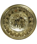 Decorative Metal Brass Plate Wall Hanging Horses Pulling Chariot Made in... - $29.70