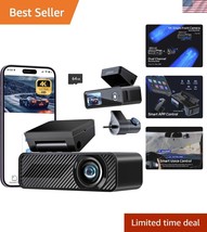 Dual Dash Cam with 4K Front &amp; 1080P Rear - Wi-Fi, Voice Control &amp; Night ... - $134.99
