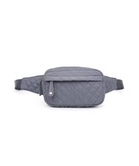 Teo Quilted Nylon Fanny Pack Belt Bag Sling Bag Carbon Grey - $54.45