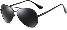 Aviator Sunglasses for Men Polarized Men&#39;s Sunglasses UV Protection (Black) - £10.84 GBP