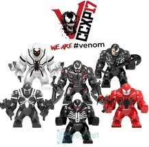 6Pcs/set Large Venom Riot Carnage Eddie Brock Spiderman Marvel Minifigures - £22.24 GBP