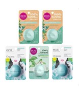(5) EOS Lip Balm Sphere Moisturizing Sweet Mint Sealed 100% Natural Organic - $421.59 MXN