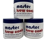 [ Lot of 3 Tubs ] Master Krew Comb Extra Super Hold Hair Styling Prep 4 oz - £103.36 GBP