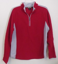 Womens North End Red Gray Long Sleeve Fleece Quarter Zip Shirt Size Large - $8.95