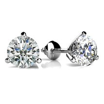 1.50CT 3-Prong Set Vero Moissanite Solitario Orecchini a Lobo 14K Bianco Dorato - $196.76